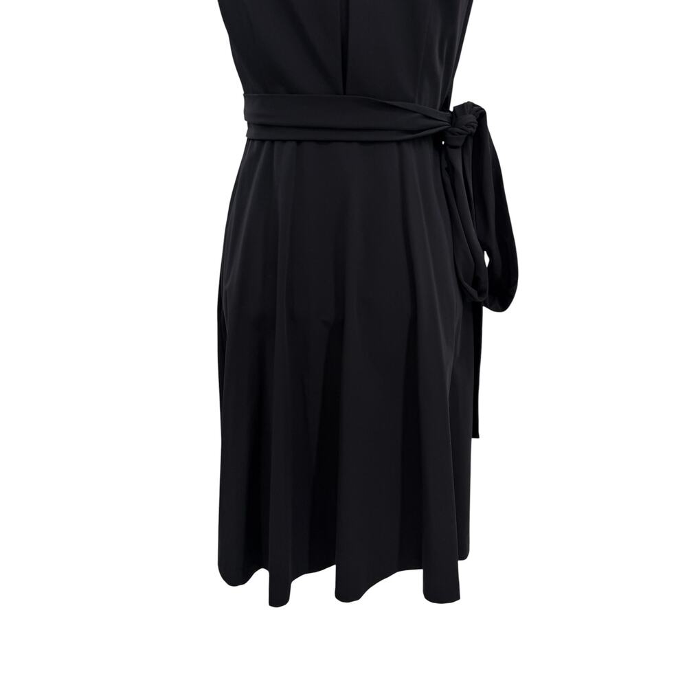 Diane Von Furstenberg Peyton Wrap Dress Puff Sleeve Knee Length Black 4 - Picture 8 of 12